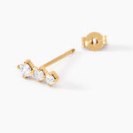 Boucles D'oreilles Puces Tryphena Or Jaune Diamant Synth&eacute;tique - Clous d'oreilles Femme | Histoire d&rsquo;Or