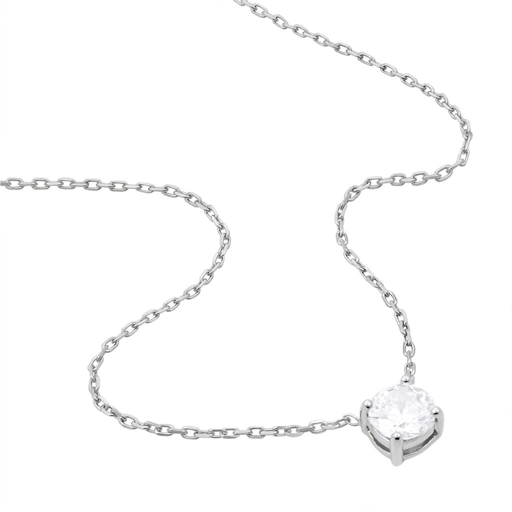 Collier Kariane Argent Blanc Oxyde De Zirconium - Colliers fantaisie Femme | Histoire d&rsquo;Or