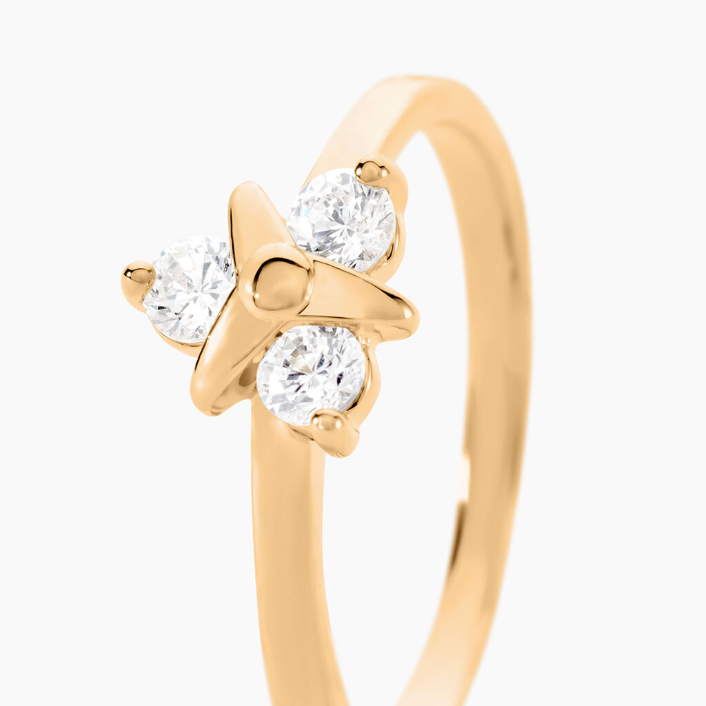 Bague Plaqué Or Jacinth Oxyde De Zirconium - Bagues avec pierre Femme | Histoire d’Or