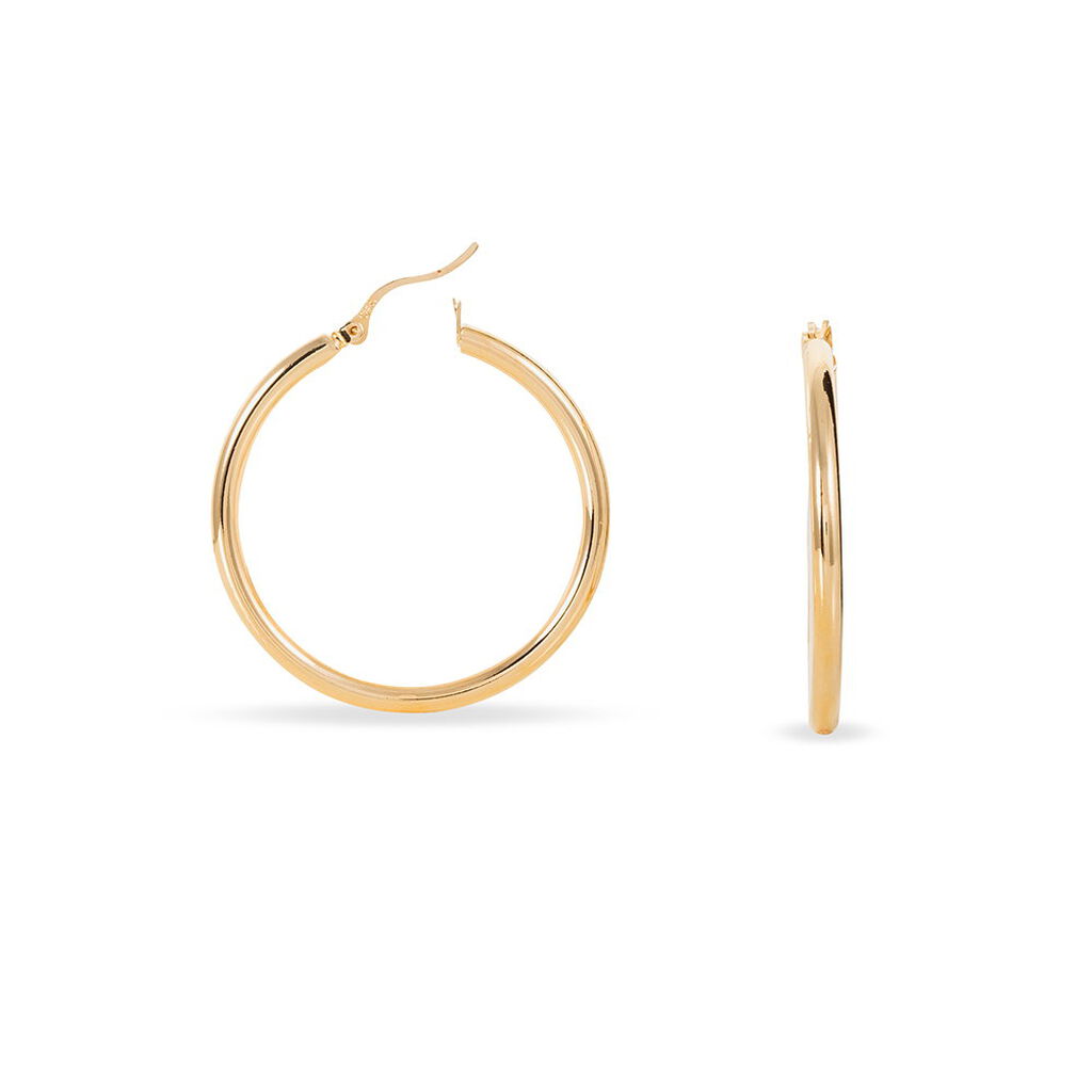 Cr&eacute;oles Adalie Lisse Plaqu&eacute; Or Jaune - Boucles d'oreilles cr&eacute;oles Femme | Histoire d&rsquo;Or