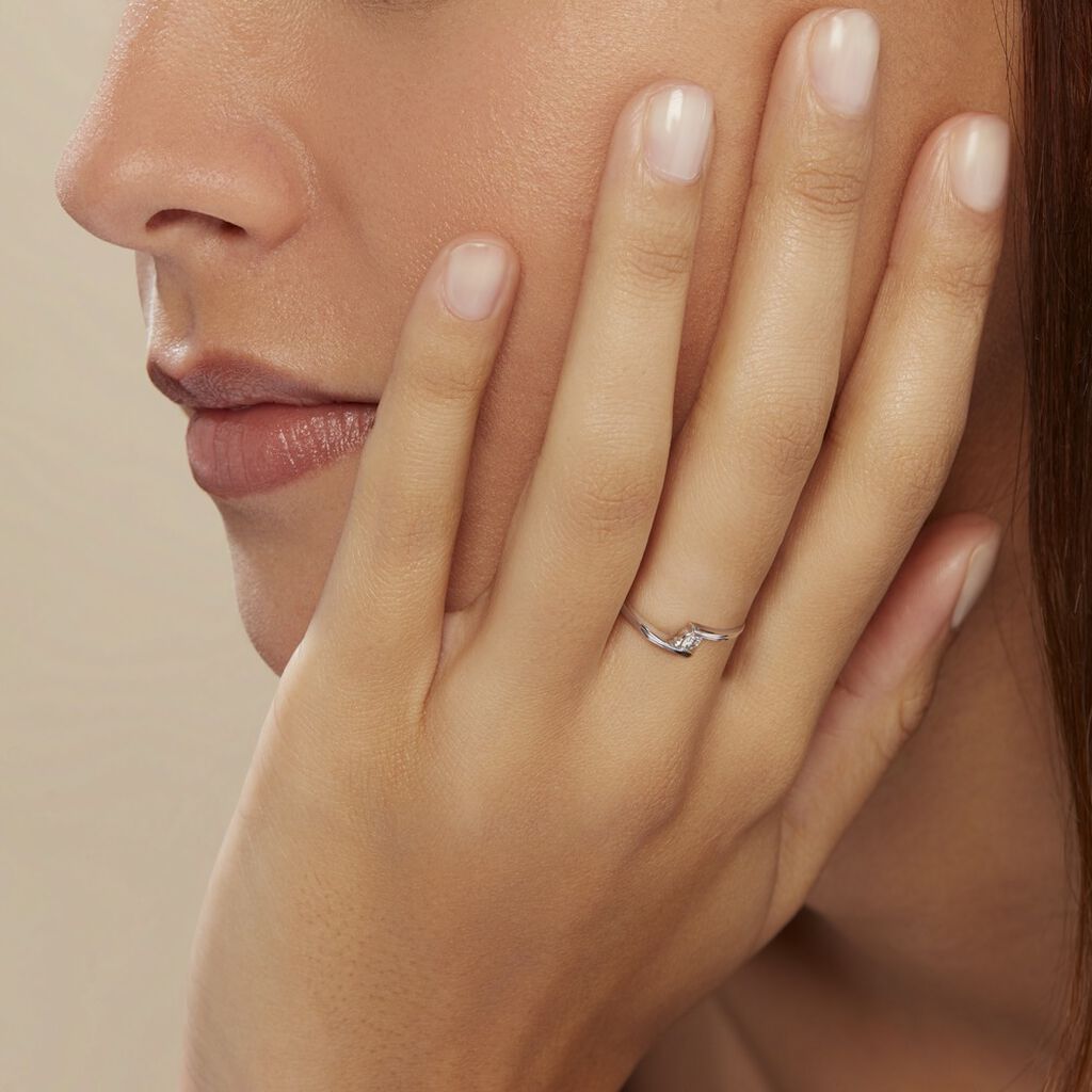 Bague Platine Nereida Diamant - Bagues solitaires Femme | Histoire d’Or