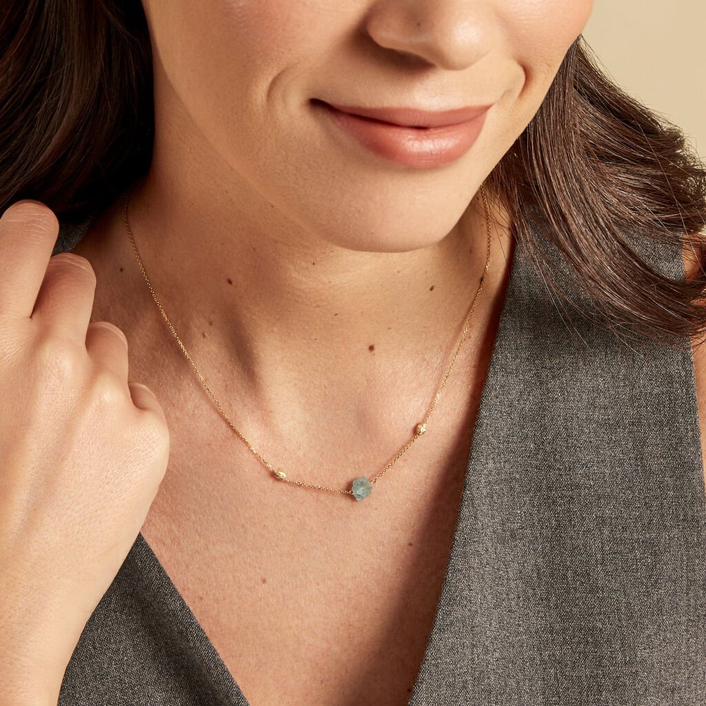 Collier Natille Or Jaune Apatite - Colliers Femme | Histoire d&rsquo;Or