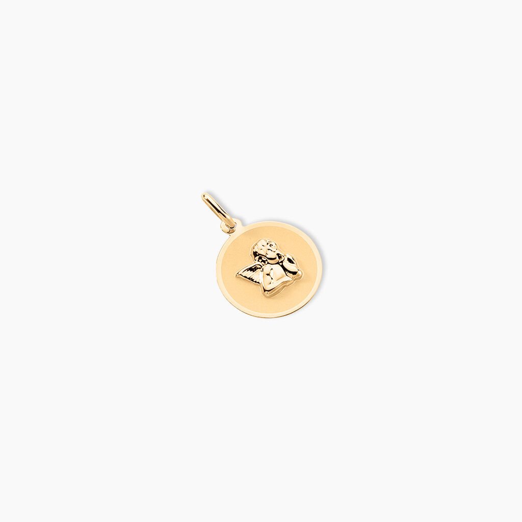 Pendentif Hanita Ange Rond Satine Or Jaune - Pendentifs Communion Famille | Histoire d&rsquo;Or