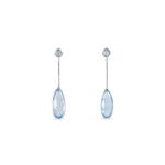 Boucles D'oreilles Pendantes Sela Or Blanc Topaze Et Sans - Boucles d'oreilles pendantes Femme | Histoire d&rsquo;Or