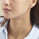 Boucles D'oreilles Puces Daria Coeur Plein Or Blanc Oxyde De Zirconium - Clous d'oreilles Femme | Histoire d&rsquo;Or