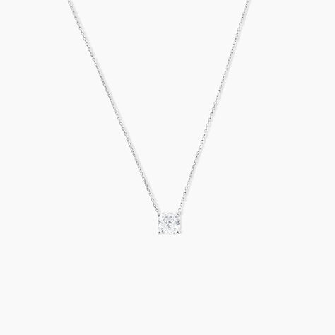 Collier Naziha Or Blanc Oxyde De Zirconium - Colliers Femme | Histoire d&rsquo;Or