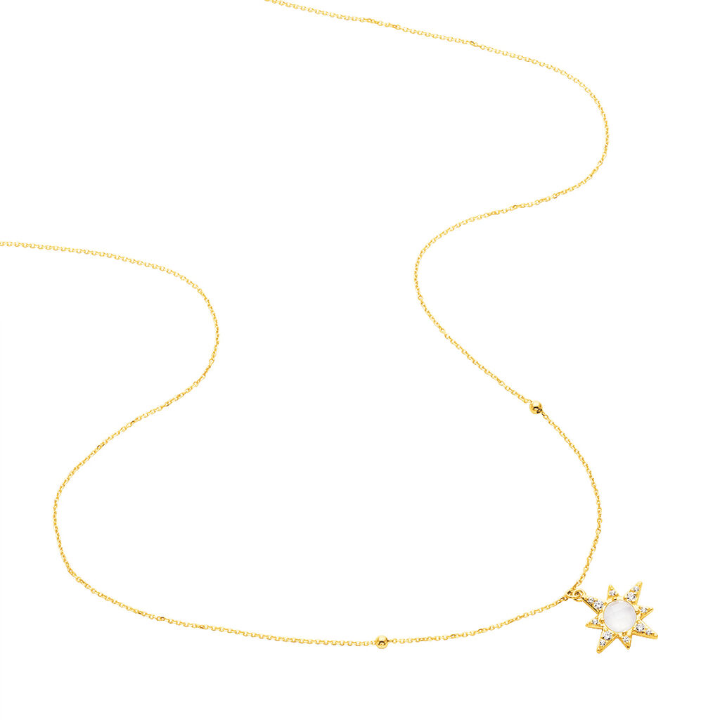 Collier Terry Or Jaune Calcedoine Et Oxyde De Zirconium - Colliers Femme | Histoire d’Or