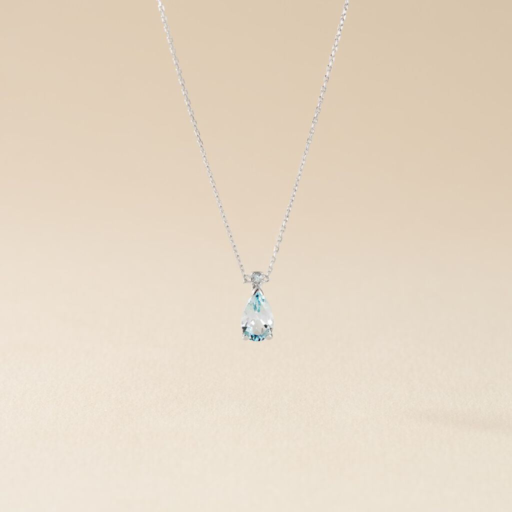 Collier Yrene Or Blanc Topaze - Colliers Femme | Histoire d&rsquo;Or