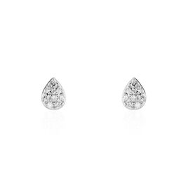 Boucles D'oreilles Puces Nevena Or Blanc Diamant - Clous d'oreilles Femme | Histoire d’Or
