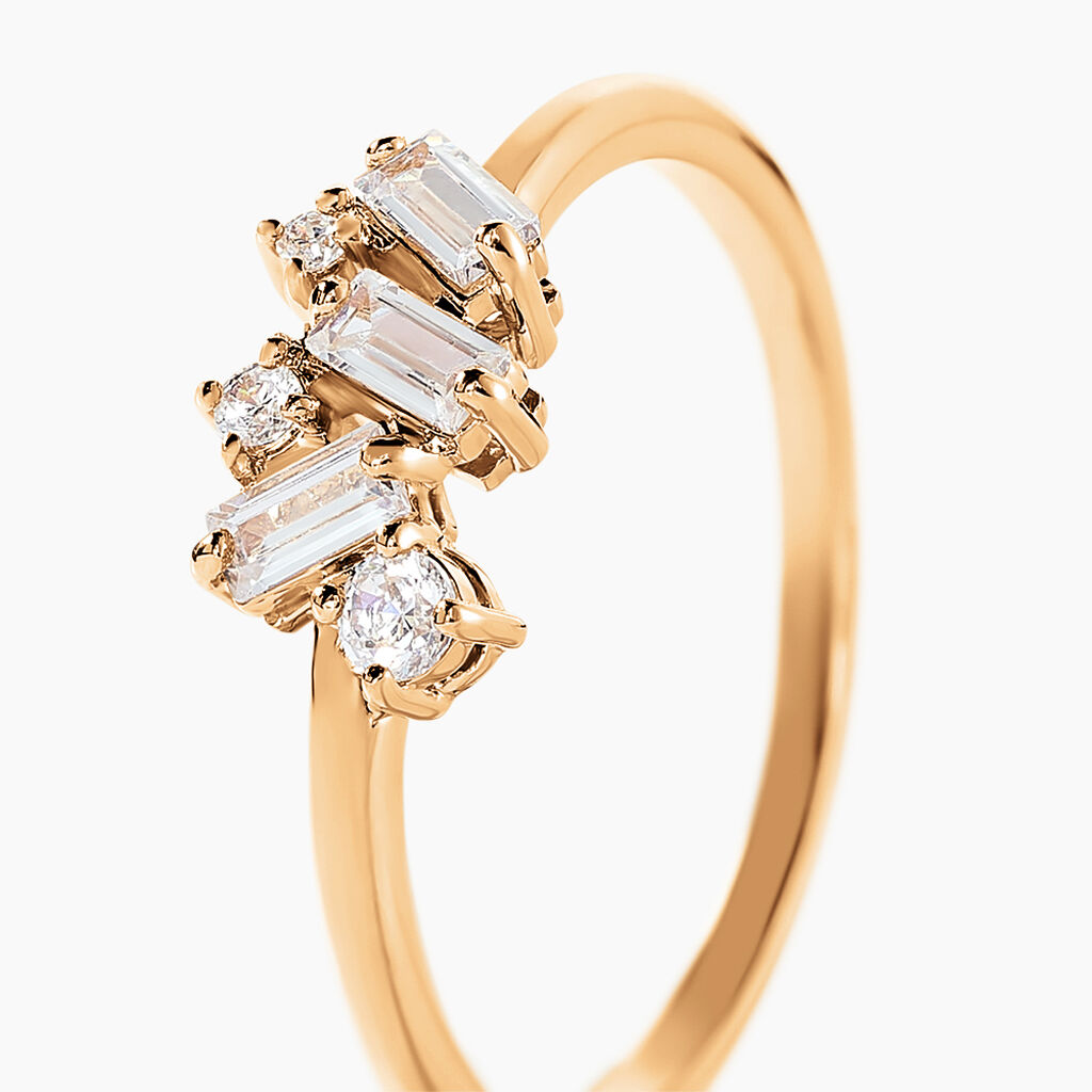Bague Jardins D'hiver Plaqué Or Jaune Oxyde De Zirconium - Bagues avec pierre Femme | Histoire d’Or
