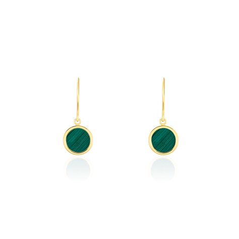 Boucles D'oreilles Pendantes Florica Or Jaune Malachite - Boucles d'oreilles pendantes Femme | Histoire d’Or