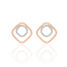 Boucles D'oreilles Pendantes Artahe Carree Or Bicolore - Boucles d'oreilles pendantes Femme | Histoire d’Or