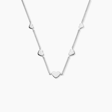 Collier Kiss Me Argent Blanc - Colliers fantaisie Femme | Histoire d&rsquo;Or