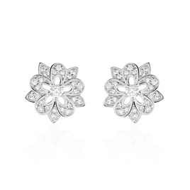 Boucles D'oreilles Puces Iona Argent Blanc Oxyde De Zirconium - Boucles d'oreilles fantaisie Femme | Histoire d’Or