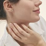 Boucles D'oreilles Puces Or Jaune Cercis Strass - Clous d'oreilles Famille | Histoire d&rsquo;Or