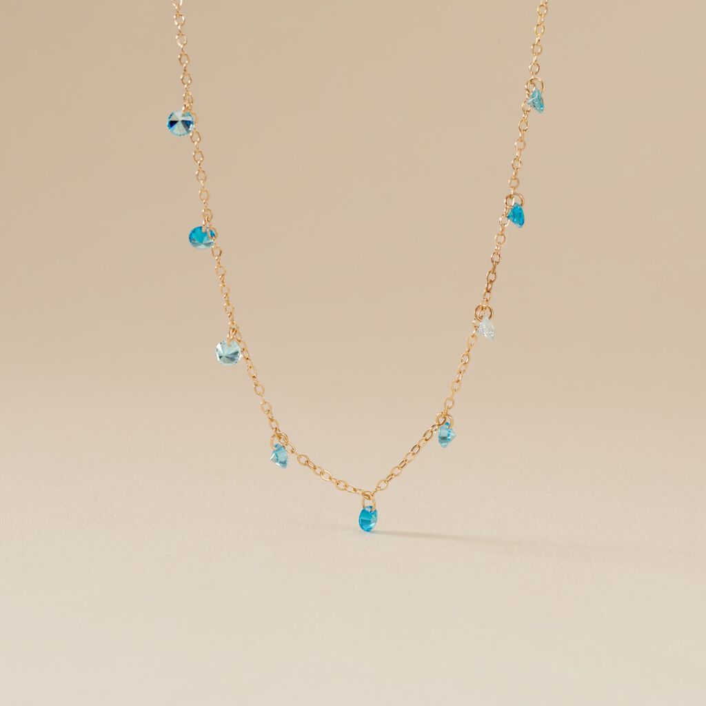 Collier Myosothis Plaqu&eacute; Or Pierres - Colliers fantaisie Femme | Histoire d&rsquo;Or