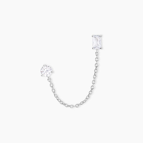Bijou D'oreille Unitaire Kirstie Argent Blanc Oxyde De Zirconium - Boucles d'oreilles fantaisie Femme | Histoire d&rsquo;Or