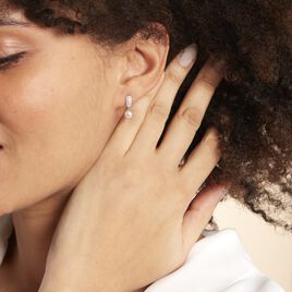 Boucles D'oreilles Pendantes Providence Argent  Perle De Culture Oxyde - Boucles d'oreilles fantaisie Femme | Histoire d’Or
