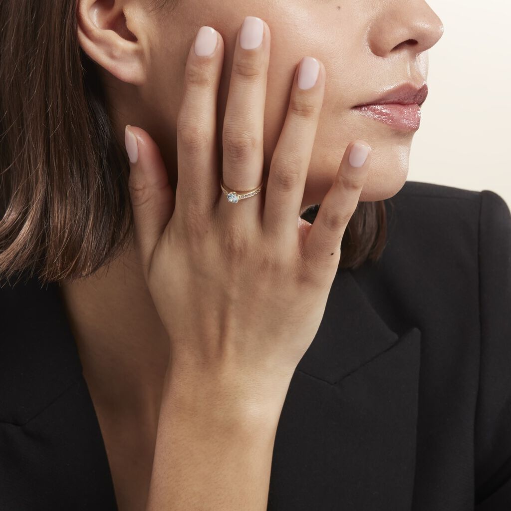 Bague Carrol Or Jaune Topaze Oxyde De Zirconium - Bagues solitaires Femme | Histoire d’Or