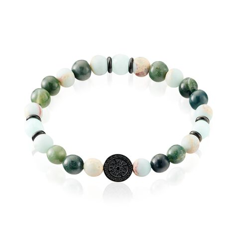 Bracelet Jourdan Yasur Acier Noir Quartz Amazonite - Bracelets Homme | Histoire d’Or