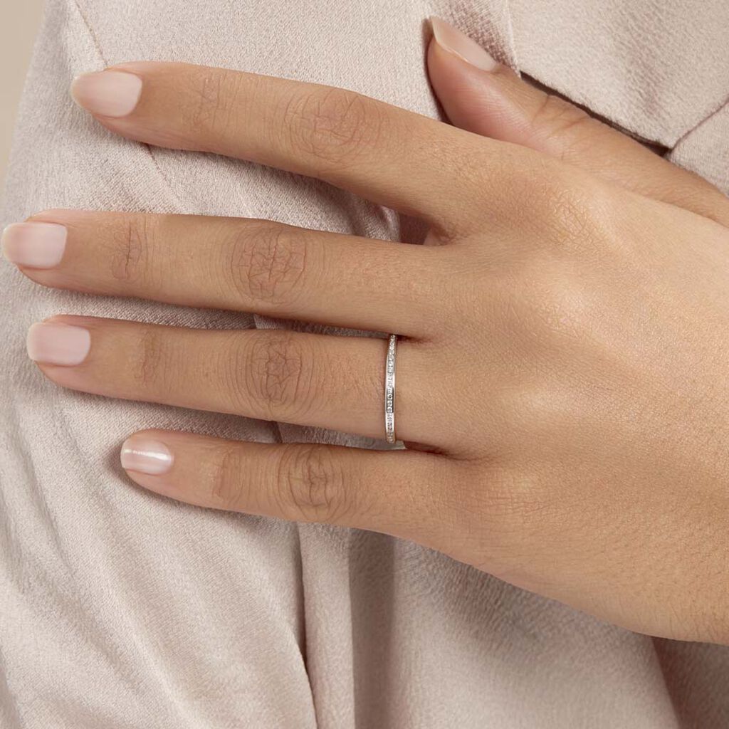Alliance Laurie Demi-tour Or Blanc Diamant - Alliances Femme | Histoire d’Or