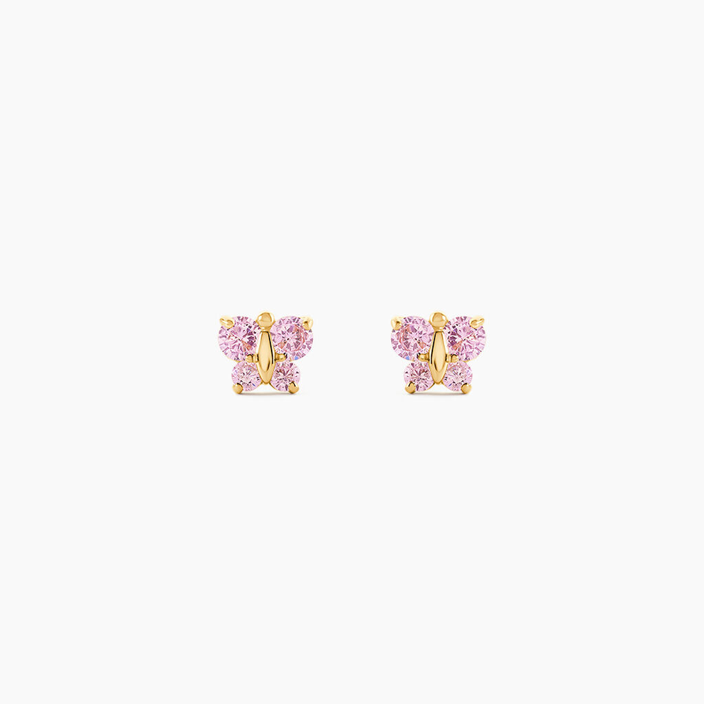 Boucles D'Oreilles Puces Darcie Or Jaune Oxyde De Zirconium - Clous d'oreilles Enfant | Histoire d&rsquo;Or