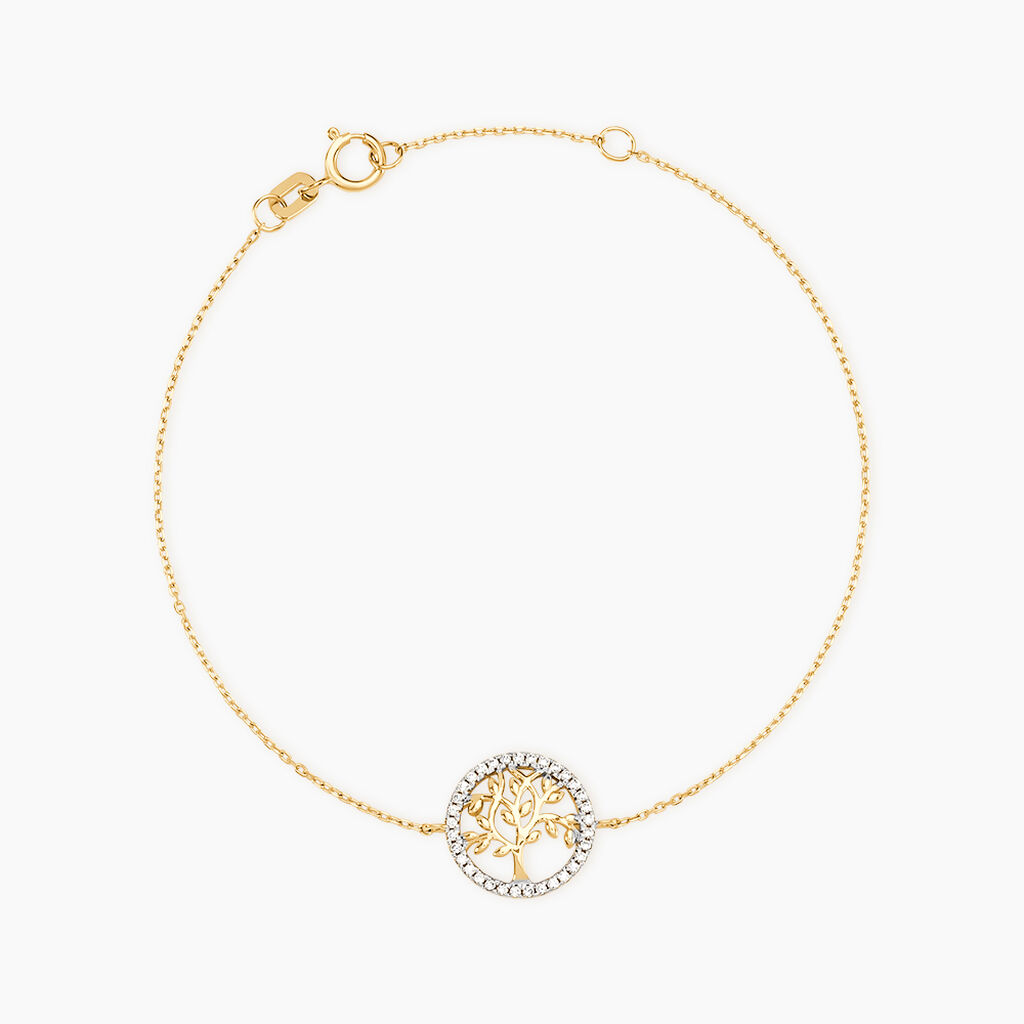 Bracelet Darell Or Jaune Oxyde De Zirconium - Bracelets Femme | Histoire d&rsquo;Or