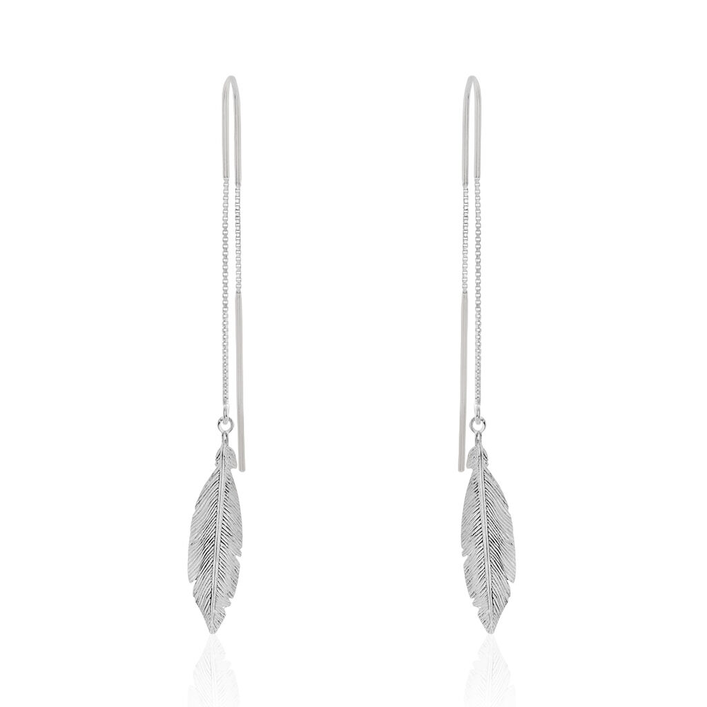 Boucles D'oreilles Pendantes Euriell Argent Blanc