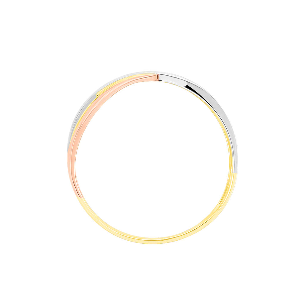 Bague Croisee Or Tricolore Diamant - Bagues avec pierre Femme | Histoire d’Or