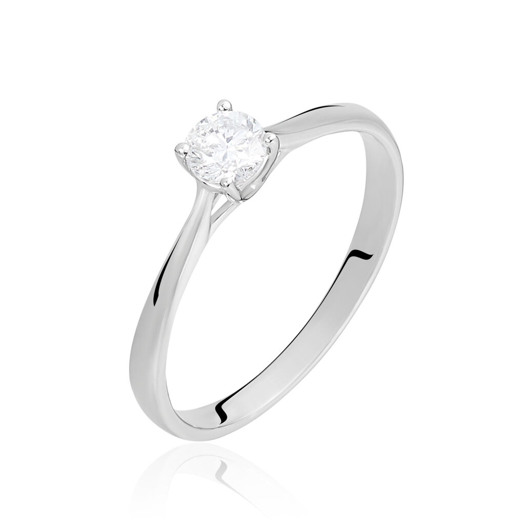 Bague Solitaire Victoria Or Blanc Diamant - Bagues solitaires Femme | Histoire d’Or