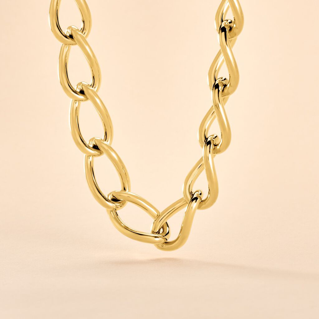 Collier Justinien Acier Dor&eacute; - Bijoux sans pierre Femme | Histoire d&rsquo;Or