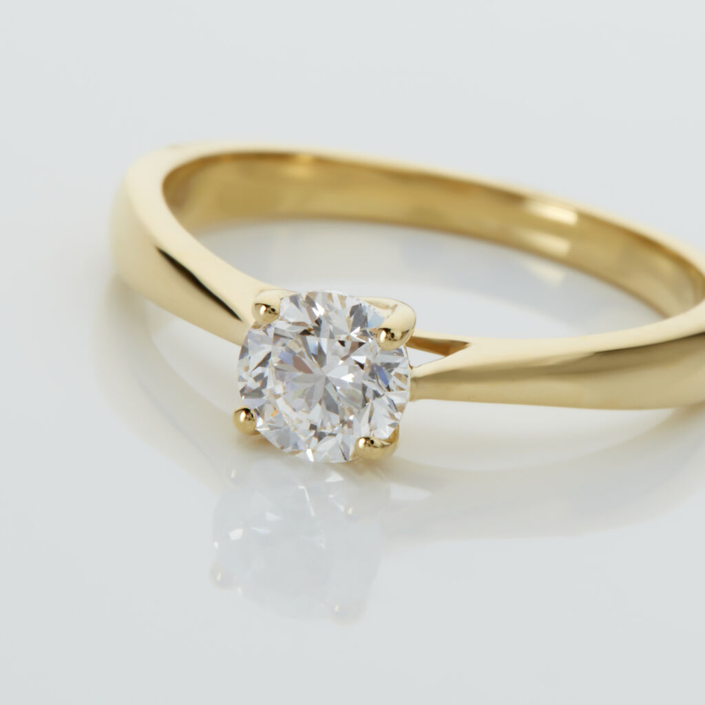 Bague Solitaire Fiona Or Jaune Diamant Synthetique - Bagues solitaires Femme | Histoire d&rsquo;Or