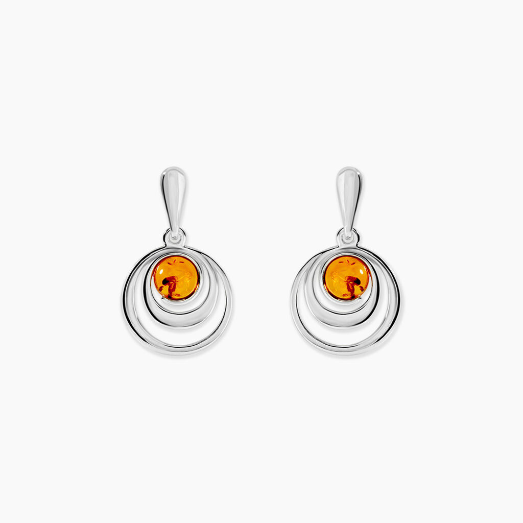 Boucles D'oreilles Argent Blanc Alanna Ambres - Boucles d'oreilles empierr&eacute;es Femme | Histoire d&rsquo;Or