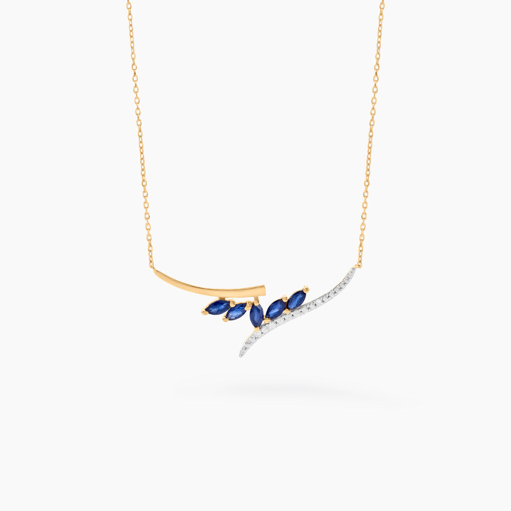 Collier Or Jaune Carl Saphirs Diamants - Colliers Femme | Histoire d&rsquo;Or