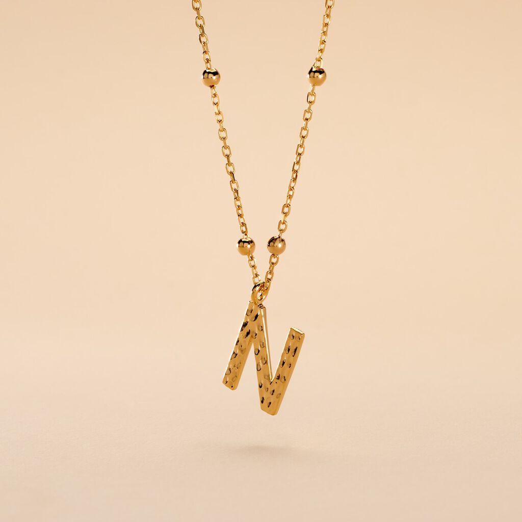 Collier Plaqu&eacute; Or Jaune Lettra - Bijoux sans pierre Femme | Histoire d&rsquo;Or