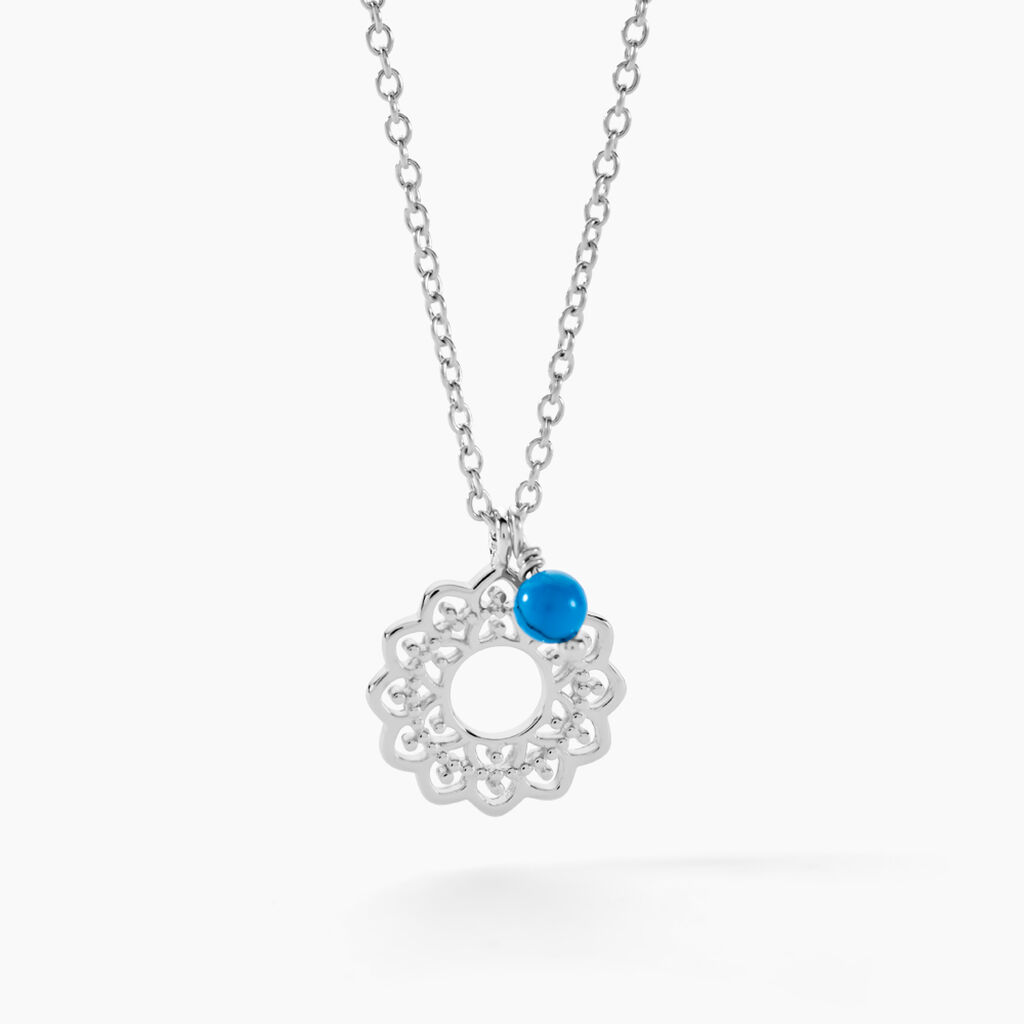 Collier Alvie Argent Blanc Turquoise - Colliers fantaisie Femme | Histoire d&rsquo;Or