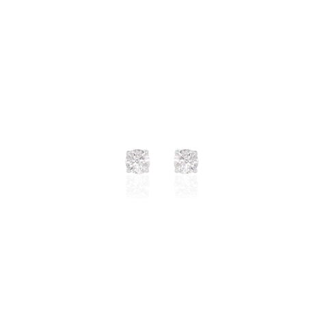 Boucles D'oreilles Puces Victoria Or Blanc Diamant - Clous d'oreilles Femme | Histoire d&rsquo;Or