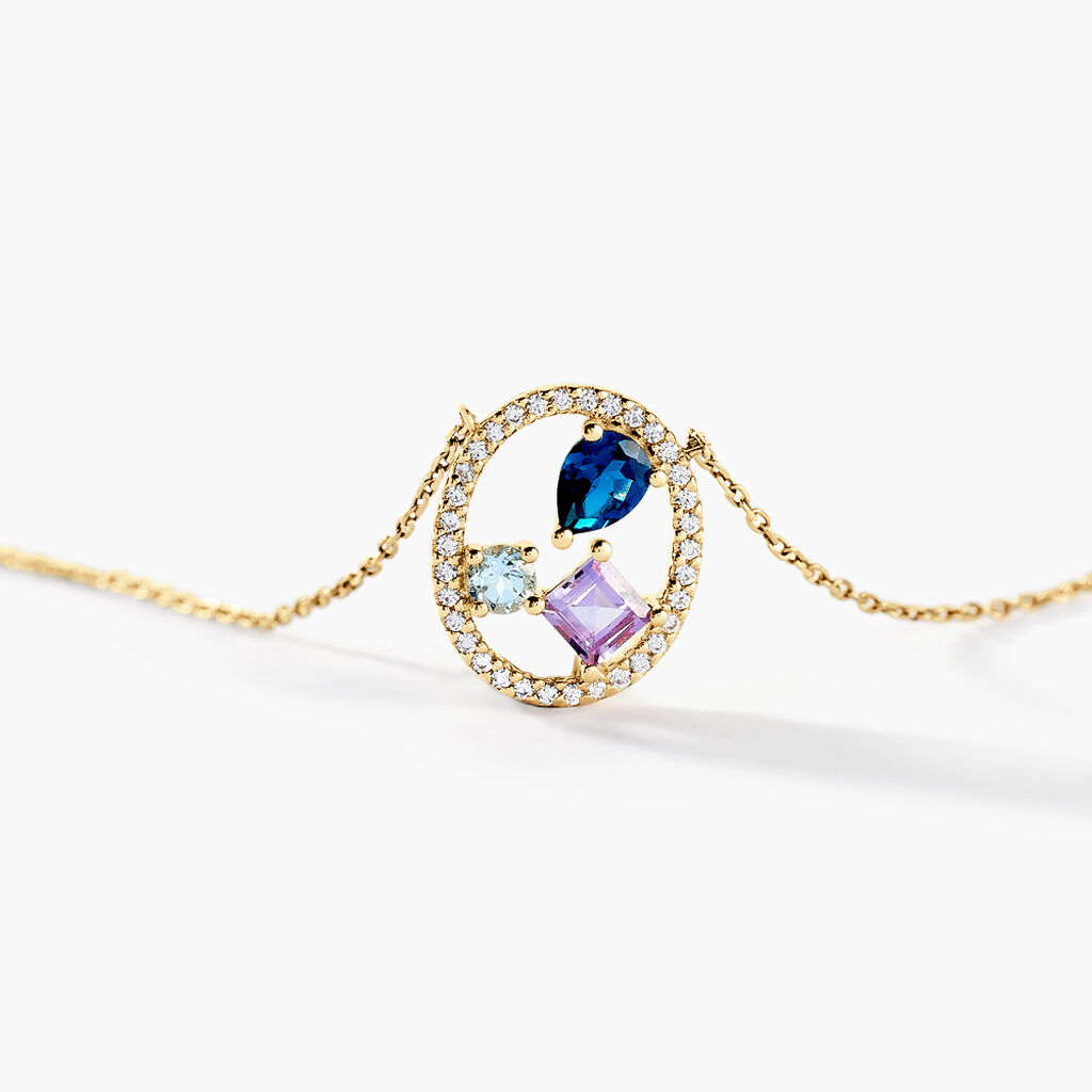 Collier Garden Or Jaune Topaze Am&eacute;thyste - Colliers Femme | Histoire d&rsquo;Or