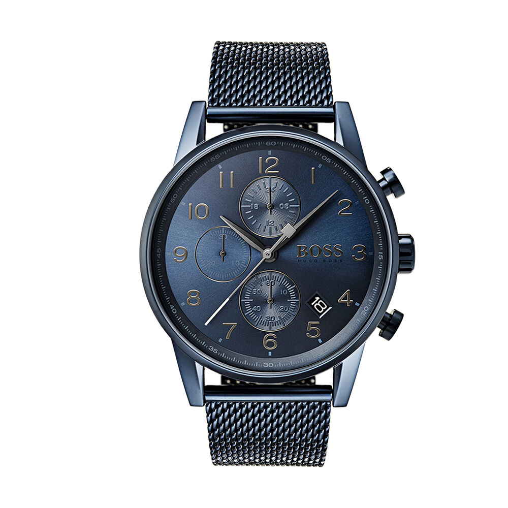 Hugo Boss Chronograph Navigator GQ Edition Mens Watch (1513538) Blue |  WatchShop.com™