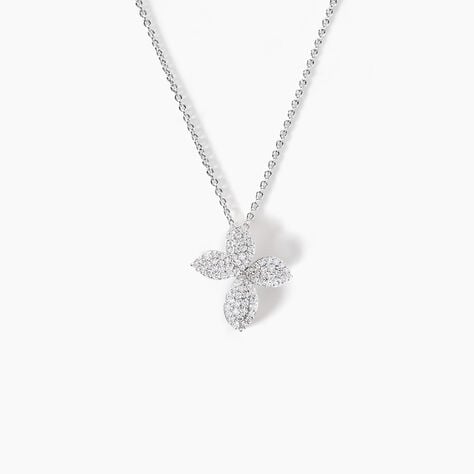 Collier Radiant Bloom Argent Blanc Oxyde - Colliers Femme | Histoire d’Or