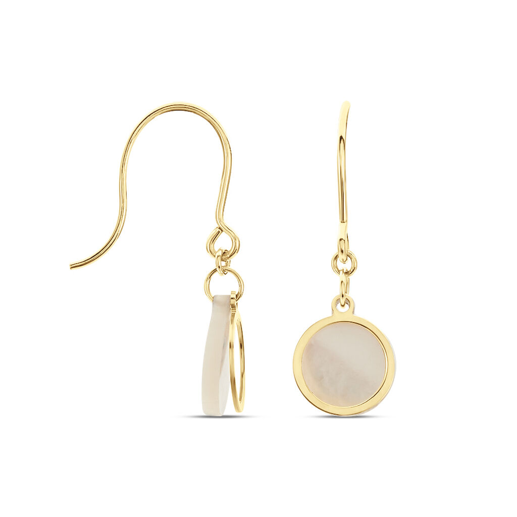 Boucles D'oreilles Pendantes Naïade Or Jaune Nacre - Boucles d'oreilles pendantes Femme | Histoire d’Or