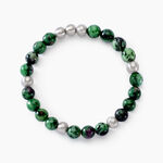Bracelet Adonis Acier Blanc Unakite - Bracelets Homme | Histoire d&rsquo;Or