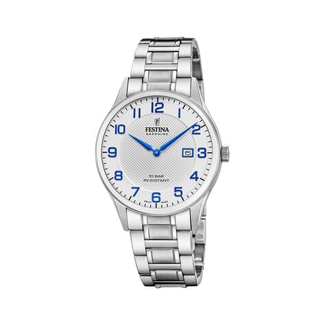 Montre Festina Swiss Made 40 Argent&eacute; - Montres suisses Homme | Histoire d&rsquo;Or