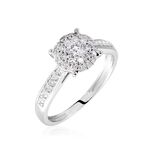 Bague Or Blanc  Shirlene Diamant Synthetique - Bagues solitaires Femme | Histoire d&rsquo;Or