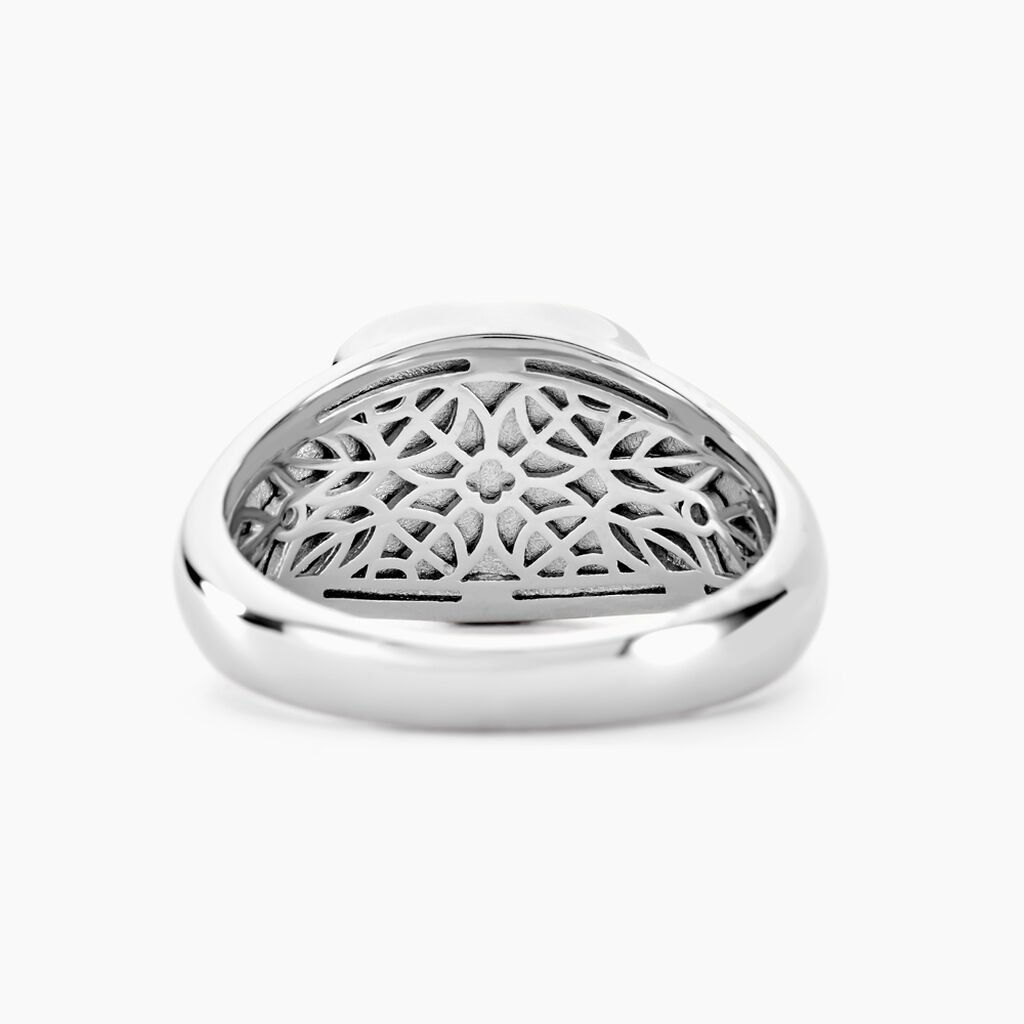 Chevalière Argent Blanc Calisto Lapis Lazuli - Bagues solitaires Homme | Histoire d’Or