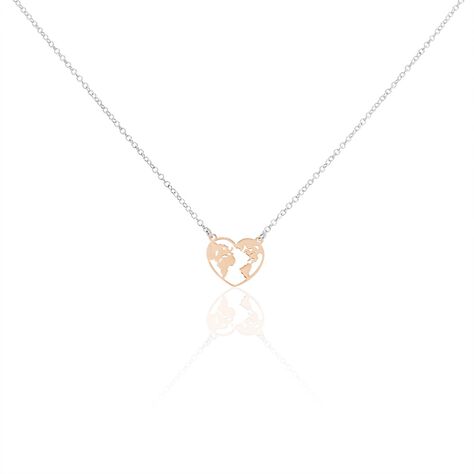 Collier Argent Bicolore Toyo - Colliers Coeur Femme | Histoire d’Or