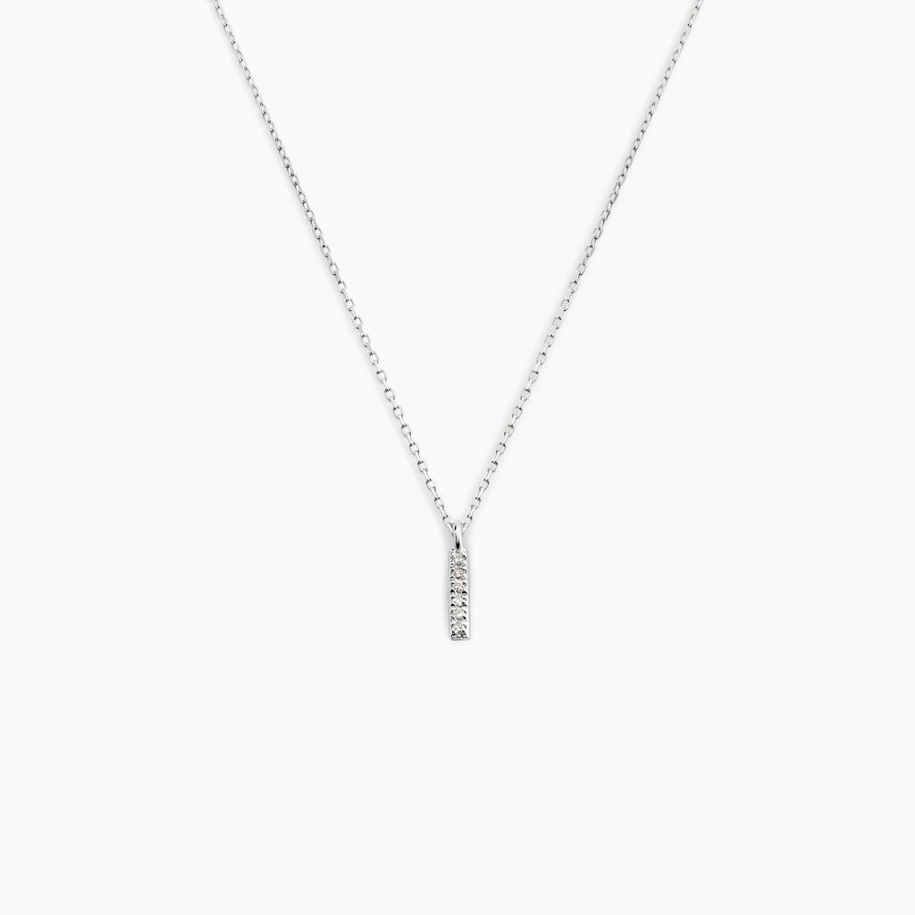 Collier Aprhodisia Or Blanc Diamant Blanc - Colliers Femme | Histoire d’Or