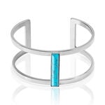 Bracelet Jonc Merylie Acier Blanc Pierre De Synthese - Bracelets joncs Femme | Histoire d&rsquo;Or
