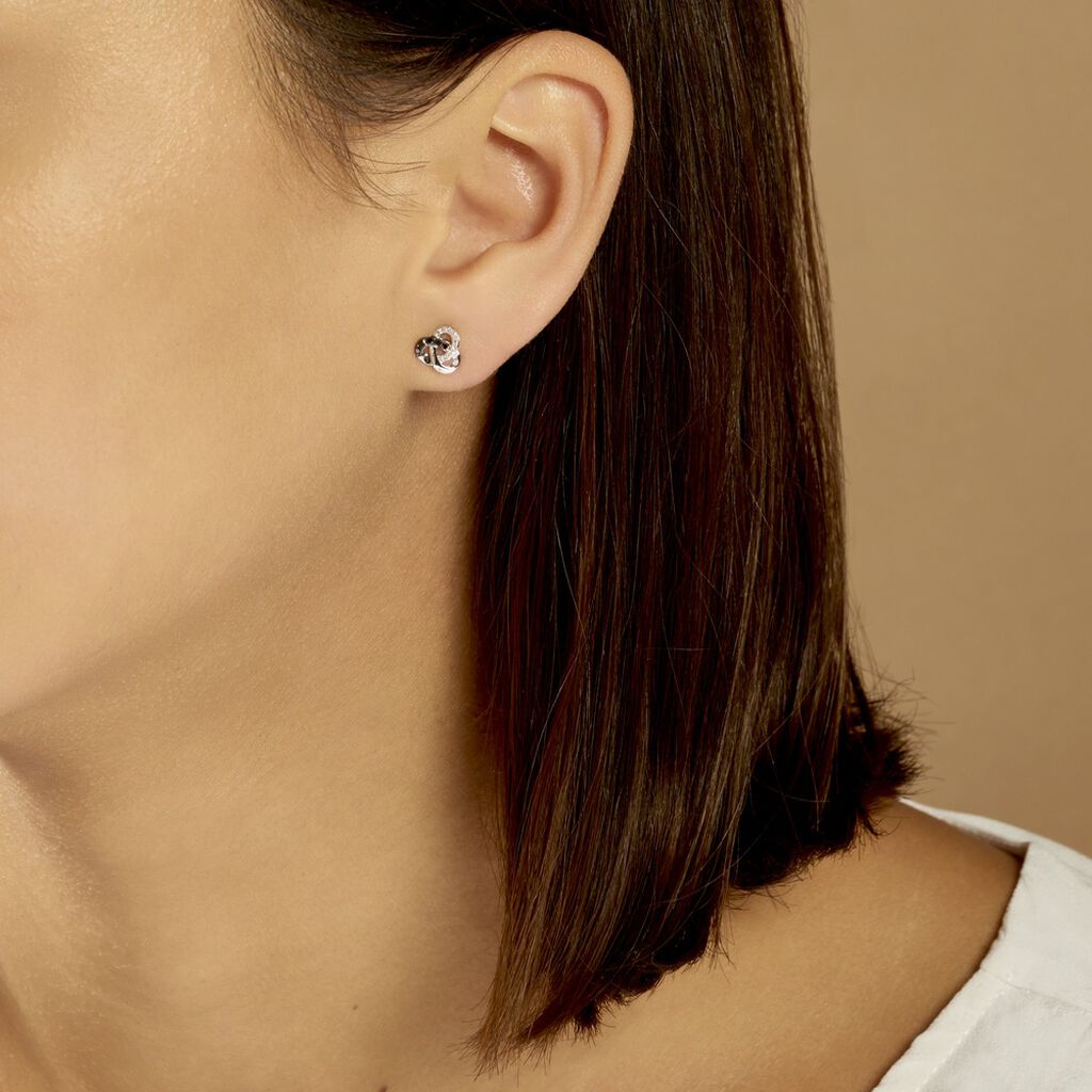Boucles D'oreilles Puces Constellation Or Blanc Diamant - Clous d'oreilles Femme | Histoire d’Or