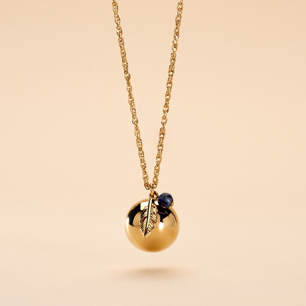 Collier My Bola Acier Jaune Aventurine - Bolas de grossesse Femme | Histoire d’Or